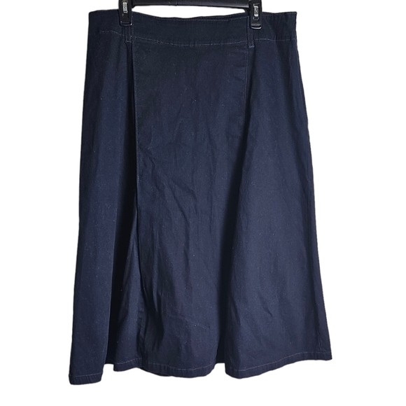 Riders By Lee Casuals Navy Canvas A-Line Skirt Size 16 - Picture 1 of 6